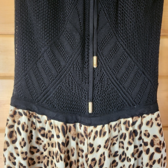 GUESS Dress Size Small Jungle Fever Cheetah Print Crochet Halter Racer T… - Picture 10 of 14